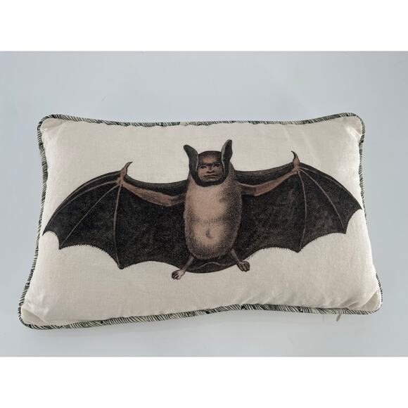 John Derian for Threshold Lumbar Pillow Bat Print Halloween 17" x 11" Target - Picture 1 of 8